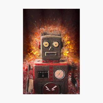 Robot on fire